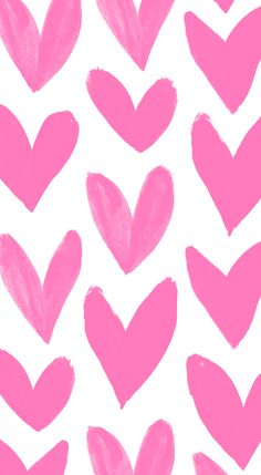 pink hearts drawn on a white background