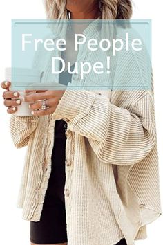 Free People Dupe Alert! This waffle shirt is fitted for women and ladies as everyday wear casual waffle knit shacket women baggy shirt, weekend going out batwing sleeve tops for women, wear to work office oversized loose button down shirts, holiday vacation trip long sleeve waffle shacket jacket for women, party night club bar knot tops flannel jacket corduroy button up shirt women, school student fall outfits corduroy jacket and so on. As an amazon associate I earn from qualifying purchases. Shacket Outfit