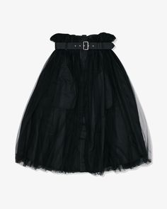 Noir Kei Ninomiya: Women's Nylon Tulle Skirt (Black) | DSMNY E-SHOP Tulle Skirt Shop, Womens Black Tulle Skirt, Noir Kei Ninomiya Skirt, Black Ruffled Full Skirt Petticoat, Voluminous Nylon Gathered Skirt, Black Flowy Petticoat For Spring, Spring Black Flowy Petticoat, Spring Black Petticoat, Black Nylon Skirt