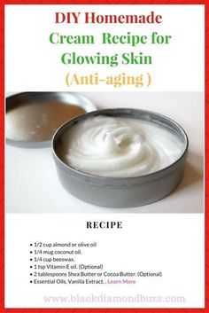 Anti Aging Recipes, Homemade Body Cream, Homemade Night Cream, Glowing Skin Cream, Diy Skin Care Recipes, Trendy Diy