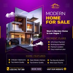 modern home for sale flyer template