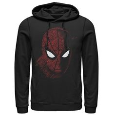 You'll be ready to swing into action wearing this men's Spider-Man hoodie. You'll be ready to swing into action wearing this men's Spider-Man hoodie. Drawstring hood Long sleeves 1-pocketFABRIC & CARE Cotton, polyester Machine wash Imported Size: XL. Color: Black. Gender: male. Age Group: adult. Pattern: Graphic. Black Hooded Hoodie For Fan Gear, Black Hoodie With Drawstring Hood For Fans, Black Hoodie With Drawstring For Fan Gear, Man Thing Marvel, Graphic Apparel, Marvel Spiderman, Black Media, Marvel Superheroes, Black Hoodie