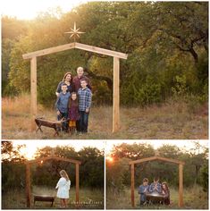 a family poses for their christmas card photos