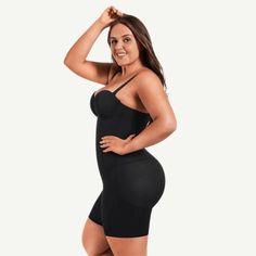 This stunning ultra-versatile bodysuit is simultaneously tight-fitting, functional, and stylish. The mid section contours gently to your unique curves while the low-back styling give a clean luxury look and feel. The built-in slimming compression with the elastic tulle cutout in the tummy enhances the slimming effect, fitting comfortably while not squeezing. Skin-friendly design for tummy control and leg contour. Friendly Design, Body Suit, Tights, Black