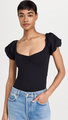 Fast Free Shipping & Free Returns on Free People Bella Thong Bodysuit at Shopbop. Shop new arrivals from Free People at Shopbop.com Trendy Fitted Ruched Puff Sleeve Top, Summer Stretch Puff Sleeve Top With Short Sleeves, Casual Ruched Puff Sleeve Fitted Top, Casual Fitted Ruched Puff Sleeve Top, Fitted Ruched Top With Puff Sleeves, Fitted Ruched Puff Sleeve Top, Trendy Fitted Puff Sleeve Top, Stretch Bodysuit With Puff Sleeves, Stretch Puff Sleeve Top For Night Out