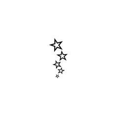 five stars are arranged in the shape of a star on a white background with black ink