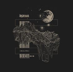 the cover art for lerous's album, in which there is an image of mountains and planets