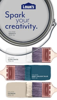 three paint colors with the words infuse energy on them