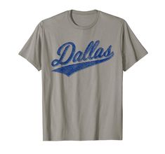 PRICES MAY VARY. Solid colors: 100% Cotton; Heather Grey: 90% Cotton, 10% Polyester; Dark Heather and Heather Blue: 50% Cotton, 50% Polyester; OR Dark Heather, Heather Blue and All Other Heathers: 65% Polyester, 35% Cotton; Girls' Heathers: 60% Cotton, 40% Polyester Imported Pull On closure Machine Wash Express your pride, roots, and love of Dallas, Texas with this retro athletic sports jersey style. Distressed blue style. Lightweight, Classic fit, Double-needle sleeve and bottom hem Texas Baseball, Jersey Style, Athletic Sports, Heather Blue, Blue Style, Style T Shirt, Dallas Texas, Blue Fashion, Branded T Shirts