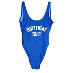 Blue High-Cut One Piece “Birthday Suit” Swimsuit - High Quality; Never Worn! Casual Blue Party Swimwear, One Piece Birthday, Rave Suits, One Piece Birthdays, Blue One Piece Swimsuit, Suit Swimsuit, Birthday Suit, Fitness Gear, Pink Swimsuit