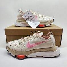 Condition: New With Box New Nike Air Zoom Type Beige Pink Women's Sneakers 100% Authentic Nike Product !!! Size: Various The Price Is Firm Please Feel Free To Ask Any Questions You May Have. Thank You For Shopping With Us ! ! ! Nike Air Zoom Type, Nike Air Max Verona, Brown Leather Sneakers, Black Tennis Shoes, Nike Air Max 2090, Black And White Nikes, Black Basketball Shoes, Rare Sneakers, Nike Gold