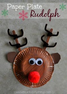 paper plate rudolph craft for kids to make