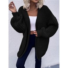 -Item Id 4259576 -Sleeve Type: Bishop Sleeve -Style: Casual -Color: Black -Pattern Type: Plain -Sleeve Length: Long Sleeve -Length: Short -Temperature: Late Fall (10-17/50-63) -Fit Type: Regular Fit -Fabric: Medium Stretch -Material: Fabric -Composition: 100% Polyester -Care Instructions: Machine Wash Or Professional Dry Clean -Body: Unlined -Sheer: No **Open To Offers!!!** **Bundle To Save More** **30% Off Bundles Of 2 Or More Items!!** ***Orders Go Out Within 5-10 Business Days!! Thank You For Winter Sweater Coat, Drop Shoulder Cardigan, Áo Len Cardigan, Coat Women Fashion, Cardigan Sweater Coat, Cardigan Sweater Jacket, Knitted Coat, Women Sleeve, Sweater Coats