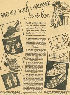 an old advertisement for shoes with pictures of women's footwear on them and the words, sache vos chasser jaar - bon