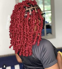 Butterfly Locs With Color Red, Red Butterfly Locs, Butterfly Locs, Big Box Braids Hairstyles, Faux Locs Hairstyles, African Hair Braiding Styles, Braids Hairstyles Pictures, Twist Braid Hairstyles, Protective Hairstyles Braids