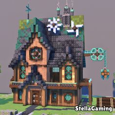 an image of a house made out of legos and blocks with the words stella gaming on it