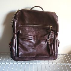 Brown Backpack With Removable Shoulder Strap. Never Used. Faux Leather. Bought Off Amazon. Brown Faux Leather Backpack For On-the-go, School Backpack With Zipper Pocket In Faux Leather, Amazon Rectangular Bag For Everyday Use, Rectangular Amazon Bag For Everyday Use, Amazon Bags, Amazon Bag, Brown Backpack, Brown Backpacks, Backpack Bags