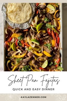 sheet pan fajitas with beef and easy dinner