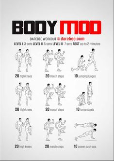 the body mod workout poster shows how to do it