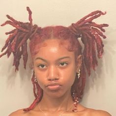 Feminine Locs, Dyed Dreads, Loc Ideas, Red Dreads, Rp Girl, Faux Locs Hairstyles