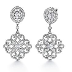 Diamond Chandelier Drop Earrings With Intricate Design, Diamond Chandelier Earrings With Intricate Design, Wedding Filigree Diamond Earrings, Wedding Diamond Filigree Earrings, Wedding Diamond Earrings With Filigree Detail, Wedding Diamond Earrings With Filigree, Wedding Earrings With Intricate Design In Diamond White, Wedding Diamond Drop Earrings With Intricate Design, Intricate Design Diamond Drop Earrings For Wedding