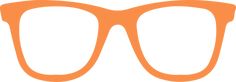 an orange pair of glasses on a white background with the words eyeglasses written below it