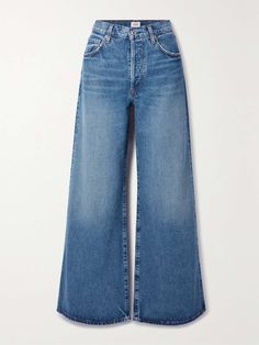 Cheap Light Wash Cropped Leg Flare Jeans, Wide Crop Leg Jeans, Loose Straight High Jeans H&m, Cheap Stretch Washed Blue Top, Wide Leg Heart Jeans, Basic High Rise Jeans, Loose High Jeans, Elastic Waist Blue Jeans, Cheap Plain Wide Leg Bottoms