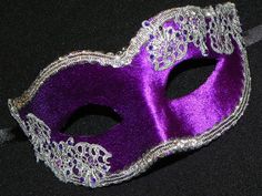 Masquerade Mask in Purple and Silver with by TheCraftyChemist07, $27.00 Purple Mask For Costume Party, Purple Eye Mask For Costume Party, Elegant Mardi Gras Masks And Prosthetics, Purple Masquerade Mask For Mardi Gras, Purple Masquerade Mask For Mardi Gras Carnival, Adjustable Mardi Gras Party Mask, Diy Masquerade Mask, Masquerade Mask Diy, Purple Mask