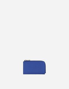 Calfskin card holder with the 3D-effect Dolce & Gabbana Milano logo on the tag: Blue Four card slots Zipped compartment with branded slider Measurements: H11 x W12 x D0.5 cm Made in Italy Dolce And Gabbana Blue, Blue Accessories