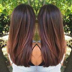 Rich chocolate brown with a touch of rose Bronde Hair, Brown Hair Balayage, Brown Highlights, Brown Blonde Hair