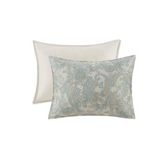 two pillows with paisley print on them