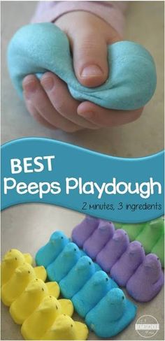 the cover of best peeps playdouh 2 minutes, 3 ingredients is shown