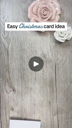 an easy christmas card idea with flowers and paper on the top, next to a video play button