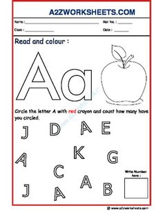 an apple worksheet with letters and numbers