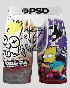 New from The Simpsons x PSD is here. The Bart Bomb briefs include our ultra-comfortable Signature Waist Band, a breathable Micro Mesh pouch, and four-way stretch. The PSD 7" Standard Length Briefs won't roll or ride and were built for everything, from everyday wear to your toughest workouts. | Men's The Simpsons - Bart Bomb Underwear, Size Small - PSD Stretch Boxer Briefs With Letter Print For Streetwear, Stretch Letter Print Boxer Briefs For Streetwear, Multicolor Stretch Boxer Briefs For Sports, Summer Sports Micro-elastic Boxer Briefs, Sporty Multicolor Boxer Briefs For Streetwear, Summer Streetwear Letter Print Boxer Briefs, Sporty Multi-pack Bottoms For Summer, Sporty Summer Bottoms Multi-pack, Fitted Multicolor Boxer Briefs For Streetwear