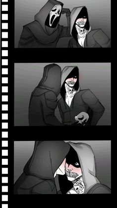 the storyboard shows an image of two people in hooded clothing, one holding a cell phone