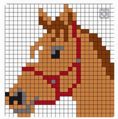 a cross stitch pattern with a horse's head