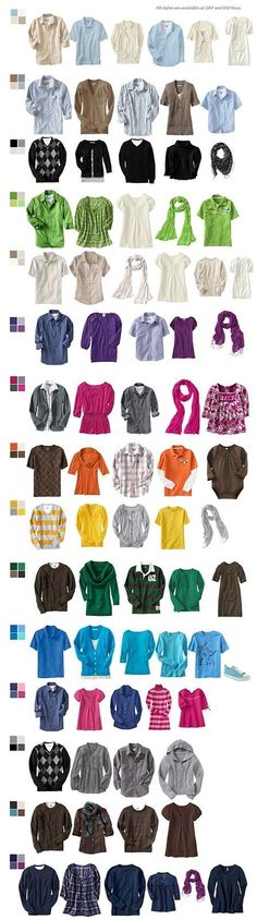 a large poster with many different types of clothes