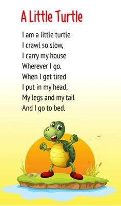 a poem with an image of a turtle