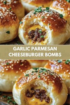 Garlic Parmesan Cheeseburger Balls, Garlic Parm Cheeseburger Bites, Garlic Parmesan Cheeseburger Bites, Cheeseburger Bombshell, Garlic Parmesan Bacon Cheeseburger Bombshell, Garlic Parmesan Cheeseburger Bombshell, Pillsbury Dinner Recipes, Cool Dinner Ideas, Meals For Picky Toddlers