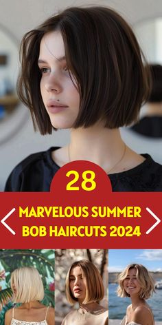 Dive into the summer of 2024 with 28 fresh bob haircuts that are perfect for the season! These styles combine ease with elegance, making them ideal for hot weather. Diy Hair Masks, Face Tips, Round Face Haircuts