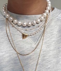 Genuine Freshwater Pearl Necklace with Gold Charm, 18-Inch Adjustable Chain, 6mm White Pearls, Women Pearl Choker Necklace, Handmade Jewelry Gift Pearl Necklace With Gold, Choker Necklace Handmade, White Pearl Necklace, Pearl Choker Necklace, Pearl Choker, Girly Jewelry, Mode Vintage, Necklace Handmade