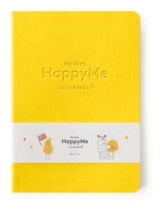 a yellow notebook with the words happy me on it