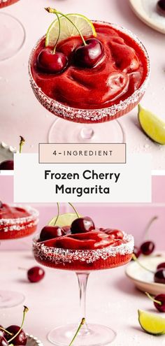 the frozen cherry margarita is ready to be served