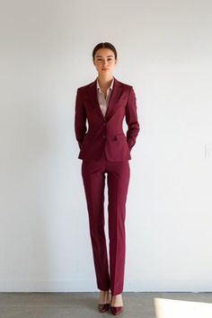 This stylish Maroon Single Breasted Suit is crafted from high-quality fabric and premium imported materials. Each suit is meticulously handcrafted by our skilled tailors, ensuring precise stitching, well-structured lining, and durability that keeps its shape for years. With extra margins in the length, sleeves, and sides, this suit is easily alterable for a perfect fit, even if your size changes over time. Explore more colors and designs in our 'Single Breasted Suits' section. * This is a 2-piece set, consisting of a jacket and trousers.   * We offer full customization for an even more tailored fit. Simply send us your measurements (Chest, Stomach, Waist, Hip, Shoulder, and Height) after placing your order.   * Looking for a different style or color? Reach out to us, and we'll be happy to Women Suits Business, Suit For Women Formal, Single Breasted Suit, Trouser Suit, Suit Covers, Womens Suits Business, Suit For Women, Business Wear, Women Formals