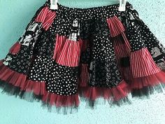 Betty BoopPatchwork and Tulle Ruffled Skirt, Costume,  Women's Adult Teen  | eBay Party Mini Skirt With Patchwork, Fitted Patchwork Tiered Skirt, Black Patchwork Tiered Skirt, Black Tiered Patchwork Skirt, Halloween Tiered Ruffle Skirt, Skirt Costume, Ruffled Skirt, Ruffle Skirt, Skorts