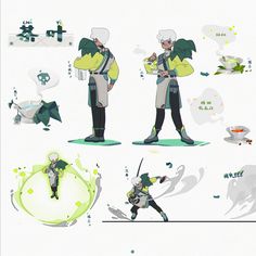 an image of some character designs for the game overwatching them in different poses