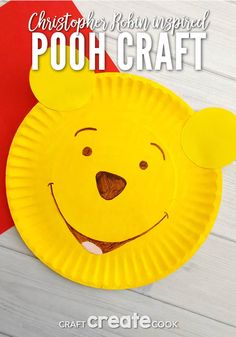 this paper plate pooh craft is so cute and easy to make