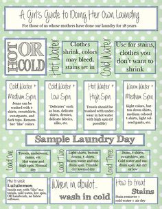 a green and white poster with instructions on how to use laundry detergent for laundry