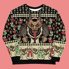 *FREE SHIPPING ON ORDERS OVER $75* Introducing our Krampus Ugly Christmas Sweater – the perfect blend of festive cheer and a dash of holiday mischief! Spread a little holiday fear with style, because who says Christmas can't have a touch of the naughty list?• Unisex• Sizing is different from regular sweatshirts, please Prada Tshirt, Scary Christmas, Comfy Hoodies, Laid Back Style, Christmas Shirt, Ugly Christmas, Christmas Sweater, Formal Occasion, Custom Fit